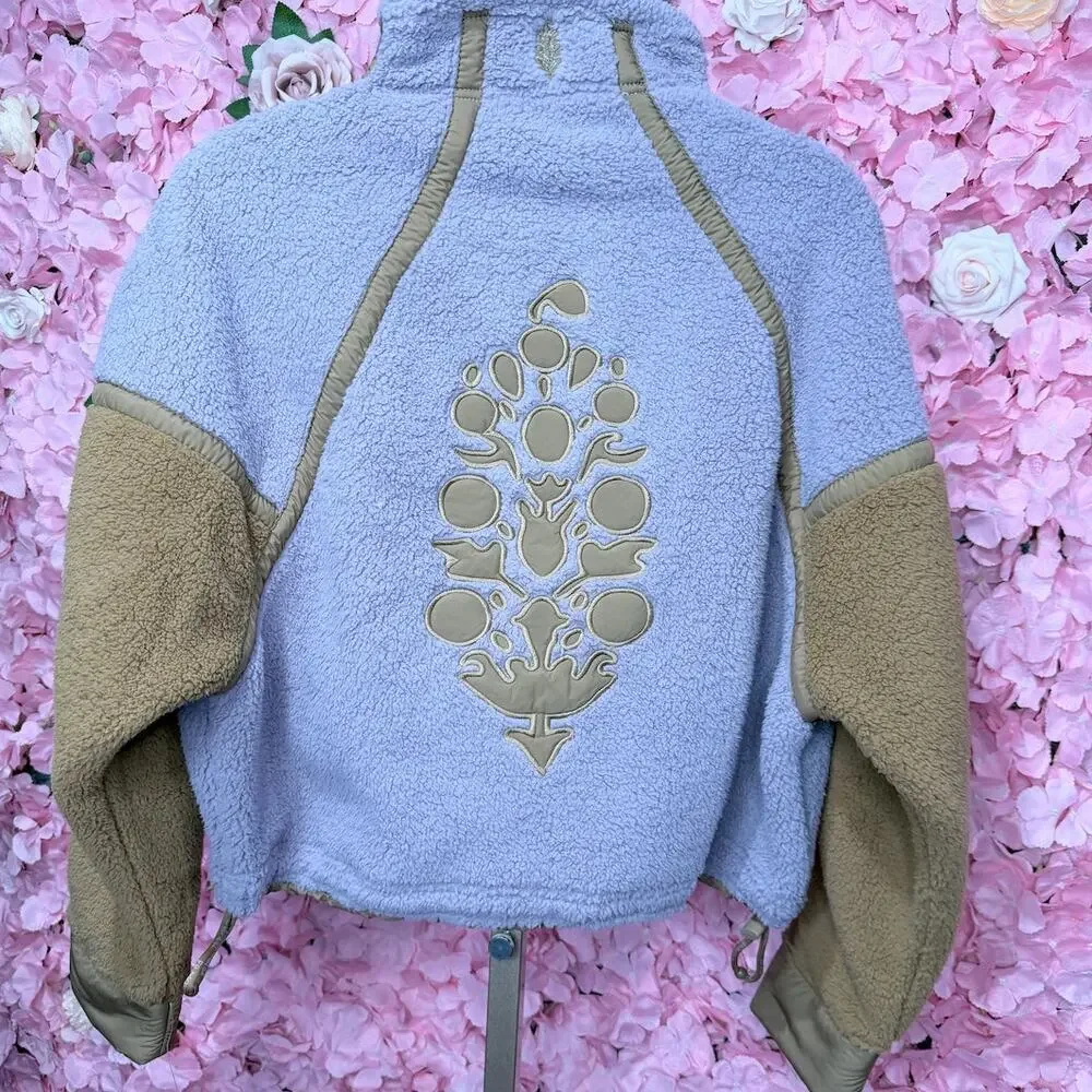 FREE PEOPLE Mountain High Logo Half Zip Fleece XS NWT